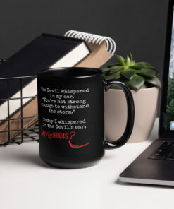 Alternative view of Why So Serious Black Glossy Mug